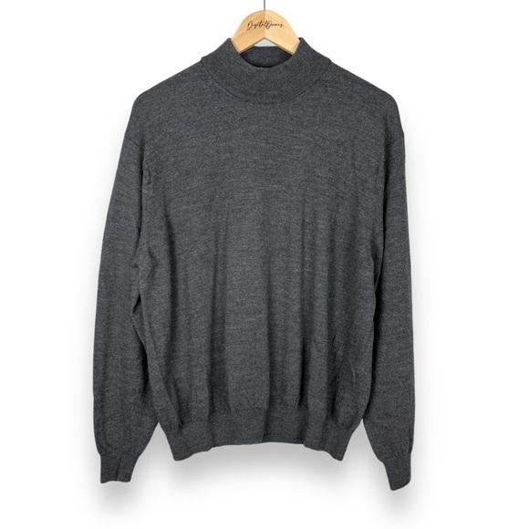 100% Merino Wool Dark Grey Pullover XXL - Sweater, Fall, Shirt, Breathable - Picture 1 of 8